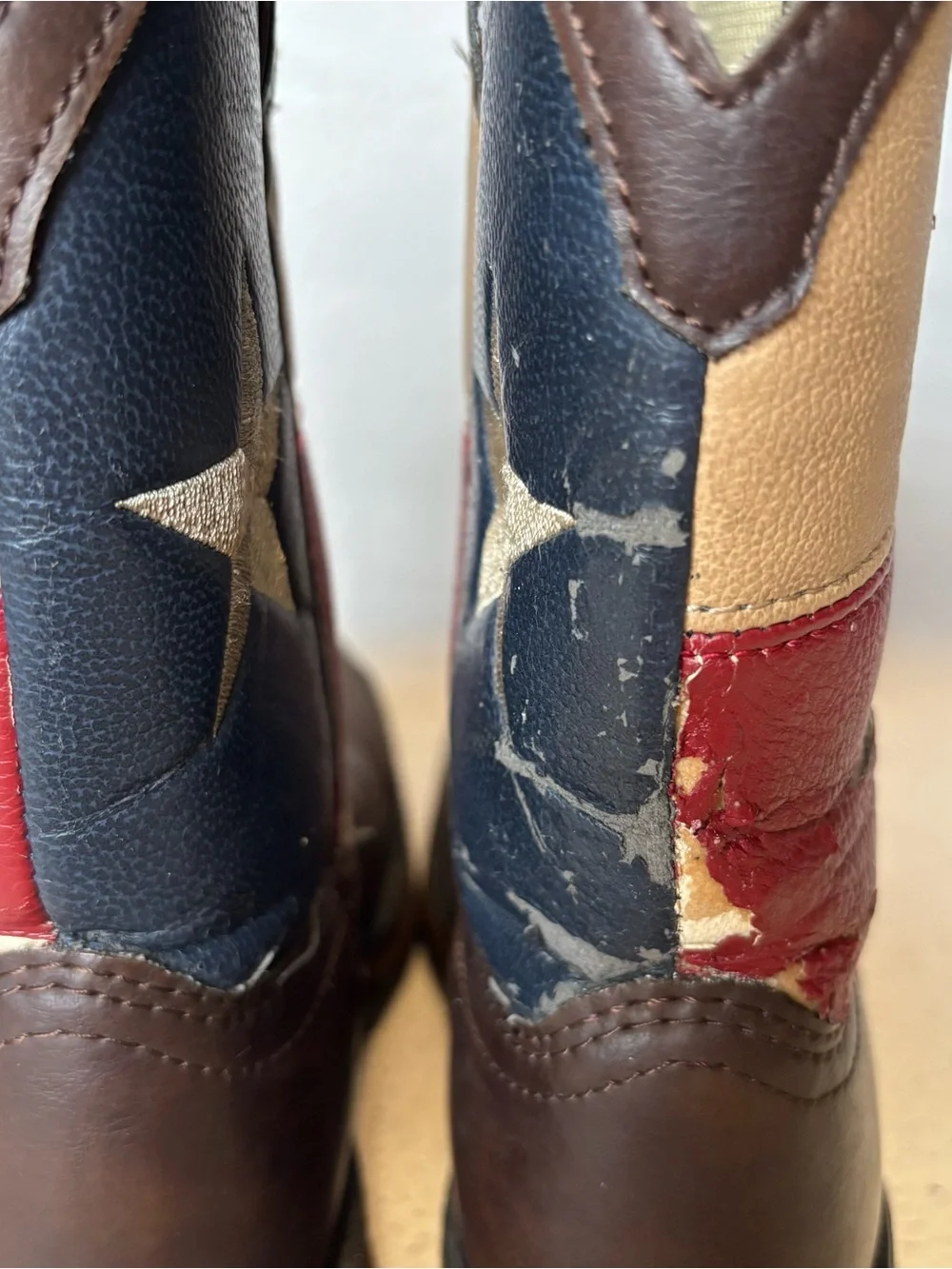 Durango Kids size 1M Texas Flag Western Cowboy Boots model BT246 some peeling